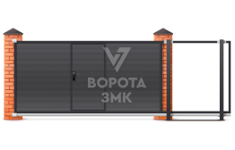 Откатные ворота под ключ 12 метров 12000×2200 ЗМК-8233