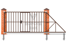 Ворота откатные 5,5 м 5500×2900 ЗМК-8013