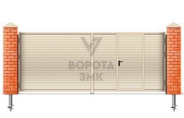 Распашные ворота 2500×3000 на винтовых сваях ЗМК-4965